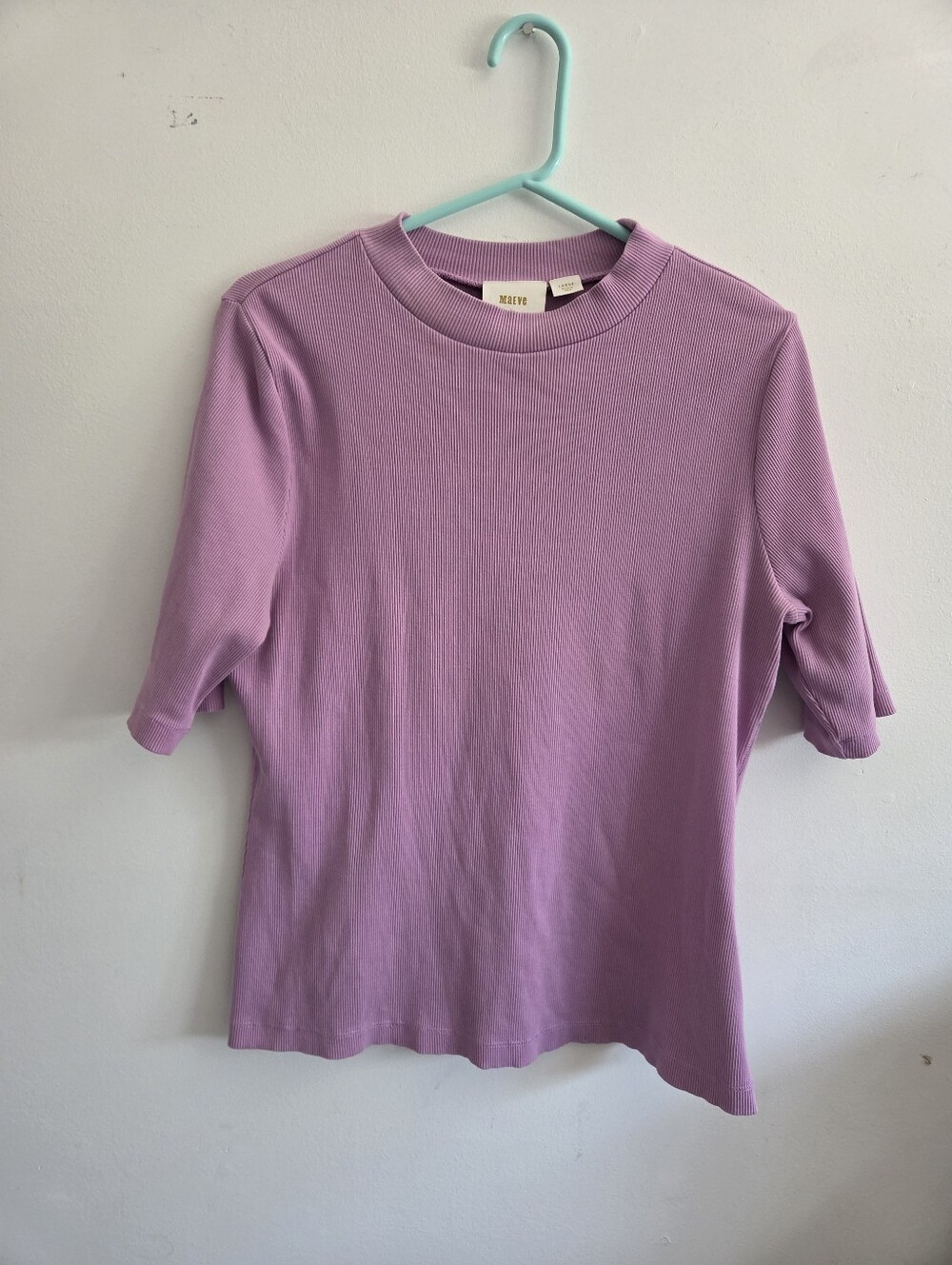 Maeve by Anthropologie Ribbed Knit Top Purple Lavender Size L